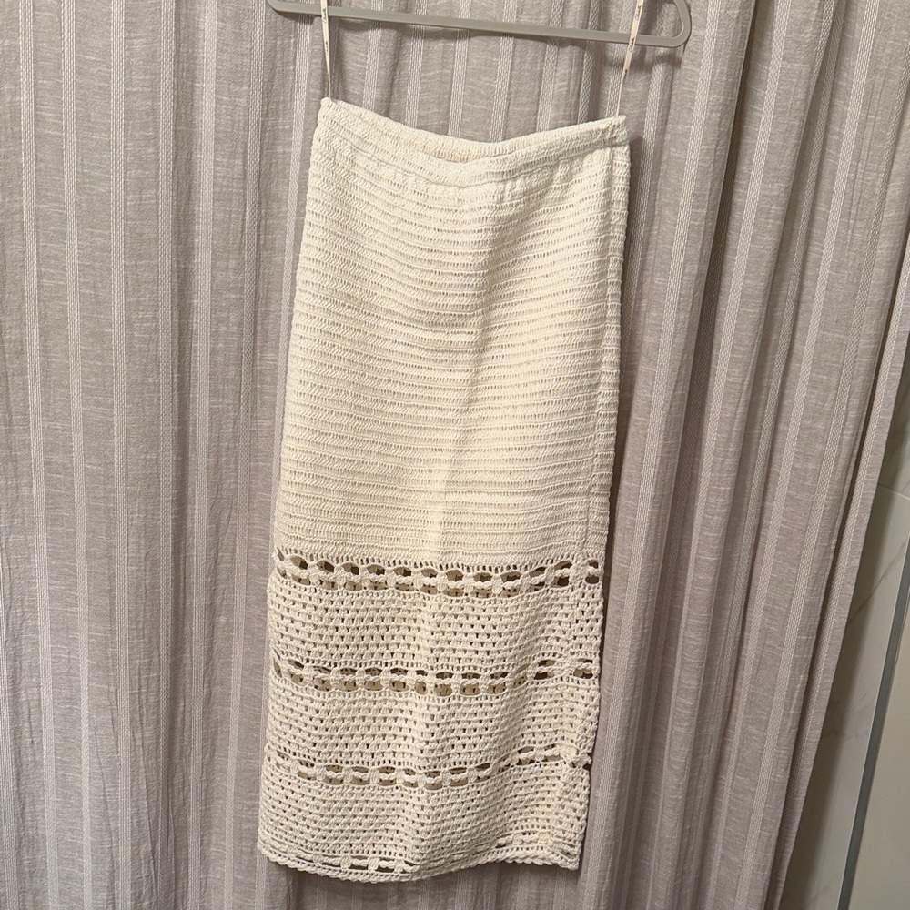 Cleobella Cream Crochet Midi Skirt